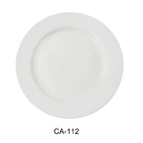 Yanco CA-112 Cambria Dinner Plate 12" Dia. X 1-1/8"H Porcelain With Aluminum