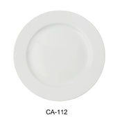 Yanco CA-112 Cambria Dinner Plate 12" Dia. X 1-1/8"H Porcelain With Aluminum