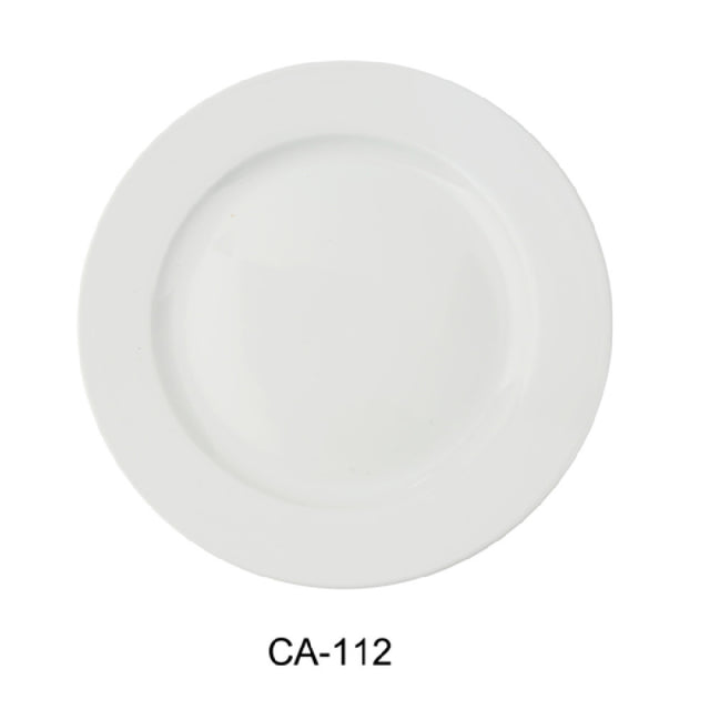 Yanco CA-112 Cambria Dinner Plate 12" Dia. X 1-1/8"H Porcelain With Aluminum