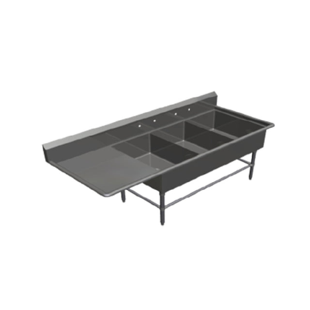 John Boos 43PB20284-1D24L Pro-Bowl Sink 3-compartment 88-3/16"W X 33-1/2"D X 44-1/16"H Overall Size