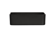 A rectangular, matte black Hudson Bowl with smooth, slightly rounded corners and straight sides, shown against a plain white background. The melamine bowl appears sturdy, shallow, and is dishwasher safe for easy cleaning.