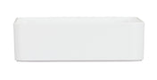A plain, rectangular white ceramic dish is shown against a white background. The dish has straight sides, a flat bottom, and no visible handles or decorations. This Hudson Bowl is dishwasher safe for easy cleaning.