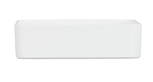 A plain, rectangular white Hudson Bowl with smooth sides and rounded corners, photographed against a white background. The melamine bowl appears empty and is viewed from the front at eye level.