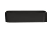 A rectangular, matte black Hudson Bowl with smooth sides and rounded edges, shown against a white background. This minimalist, modern melamine bowl is dishwasher safe and appears to be empty.