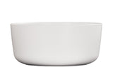 A plain white Oslo bowl with smooth, rounded edges and a matte finish. The bowl is empty and photographed against a white background, emphasizing its simple, minimalist design. This dishwasher safe bowl blends practicality with style.