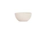 A plain, round, off-white Oslo Bowl is centered on a white background. The bowl has a smooth, matte finish and gently curved sides, with no visible patterns or decorations. This melamine bowl is also dishwasher safe for easy cleaning.