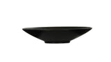 A shallow, wide-rimmed Nomi Bowl with a smooth matte finish, viewed from the side against a plain white background. This melamine bowl features a slightly flared rim, a small circular base, and is dishwasher safe for easy cleaning.
