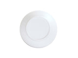 A plain, round white Cal-Mil Nova Soup Bowl, 30 oz., is photographed from above, centered on a white background. The bowl has a smooth surface with a slightly raised rim and no visible patterns or decorations.