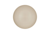 A round, beige Charlotte Bowl with a matte finish and subtle concentric circular ridges is centered on a plain white background. The design is minimal and modern, with no patterns or decorations aside from the textured rings.