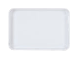 A plain, rectangular white melamine tray with slightly raised, rounded edges, viewed from above. The glossy surface and lack of markings make it ideal as a Bento Box Insert. It is also dishwasher safe for easy cleaning.