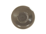 A top-down view of a round, glossy, dark brown Vienna Bowl with a slightly raised center ring, crafted from dishwasher safe melamine and placed against a plain white background.