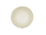 A plain, round, off-white Bali Soup Bowl is shown from above against a white background. The bowl is empty and has smooth, clean edges with a simple, minimalist design. This Bali Soup Bowl is also dishwasher safe.