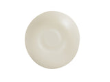 A smooth, round Bali Soup Bowl made of melamine with a slightly flattened shape and a shallow indentation in the center, viewed from above against a plain white background. This bowl is also dishwasher safe.
