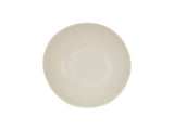 A top-down view of a simple, round Bali Pasta Bowl with smooth, slightly irregular edges, set against a plain white background. The off-white melamine bowl appears empty with a matte finish and is dishwasher safe for easy cleaning.