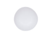 A plain, round, white Bali Pasta Bowl is photographed from above against a white background. The bowl is empty, with smooth edges and a slightly asymmetrical shape—elegant and dishwasher safe for modern convenience.