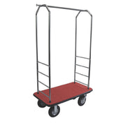 Central Specialties 2000BK-080-RED Easy Mover™ Bellman's Cart 43"W X 23"D X 72-1/2"H 1" Tubular Chrome Frame