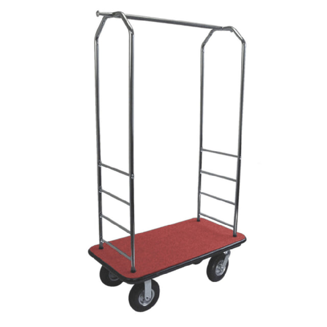Central Specialties 2000BK-080-RED Easy Mover™ Bellman's Cart 43"W X 23"D X 72-1/2"H 1" Tubular Chrome Frame