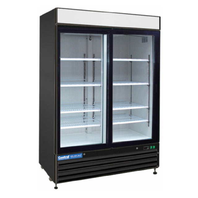 Hubert 69K-112 - Kratos® Sliding Glass Door Merchandiser, Black, 2 Doors