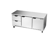 Beverage Air WTRD72AHC-2-FLT Worktop Refrigerator Three-section 35-1/2" Working Height