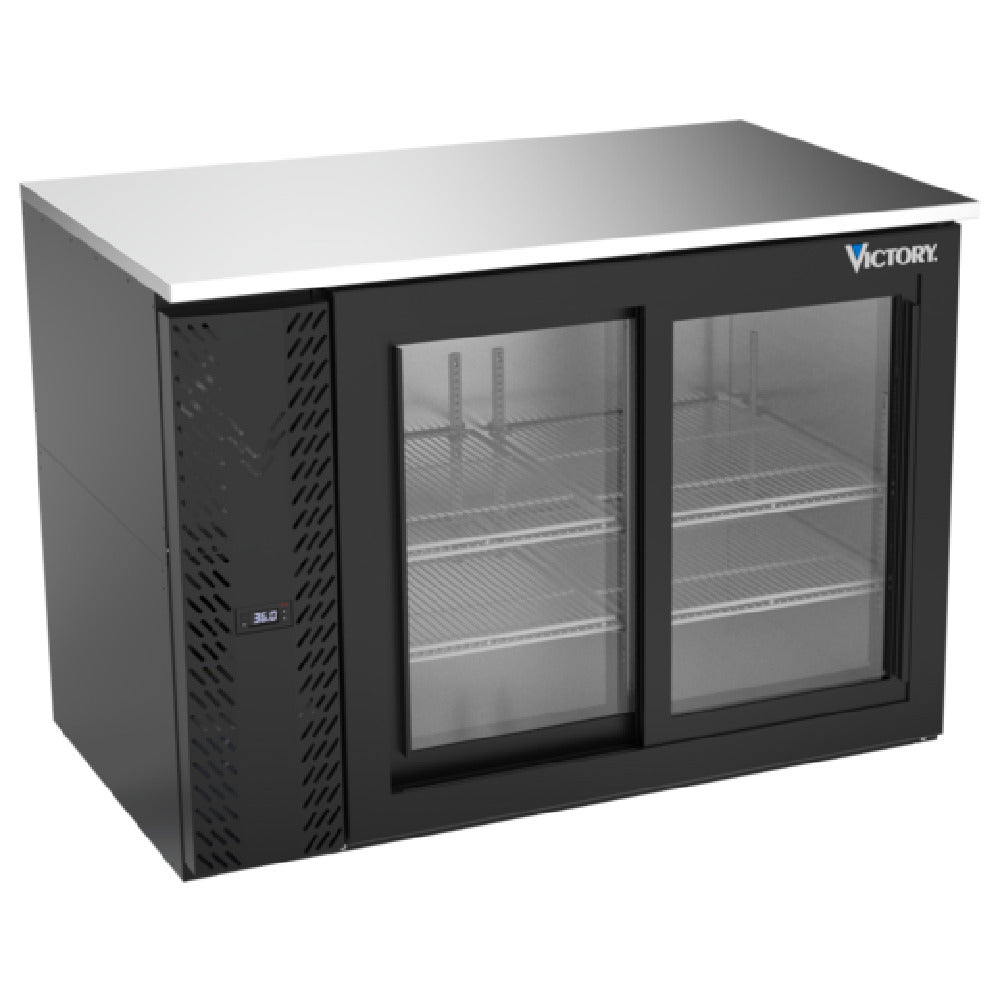 Victory VBB48HC-F-GS-B - Back Bar Refrigerator, Food Rated, Two-section