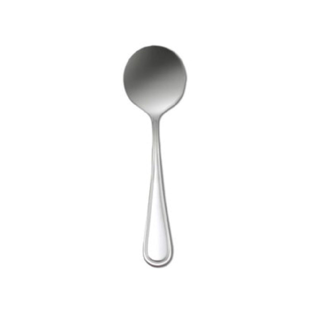 1880 Hospitality T015SBLF Oneida® Bouillon Spoon 6" Curved Border Along Handle
