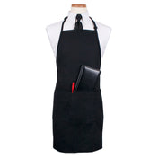 John Ritzenthaler Company CL3PBIAELBK Chef Revival® Bib Apron 26" X 31" Extra Long 3 Front Pockets And Pen Pocket