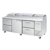 Blue Air BAPP93-D4LR-HC - Pizza Prep Table, Three-section, 93-1/4"W