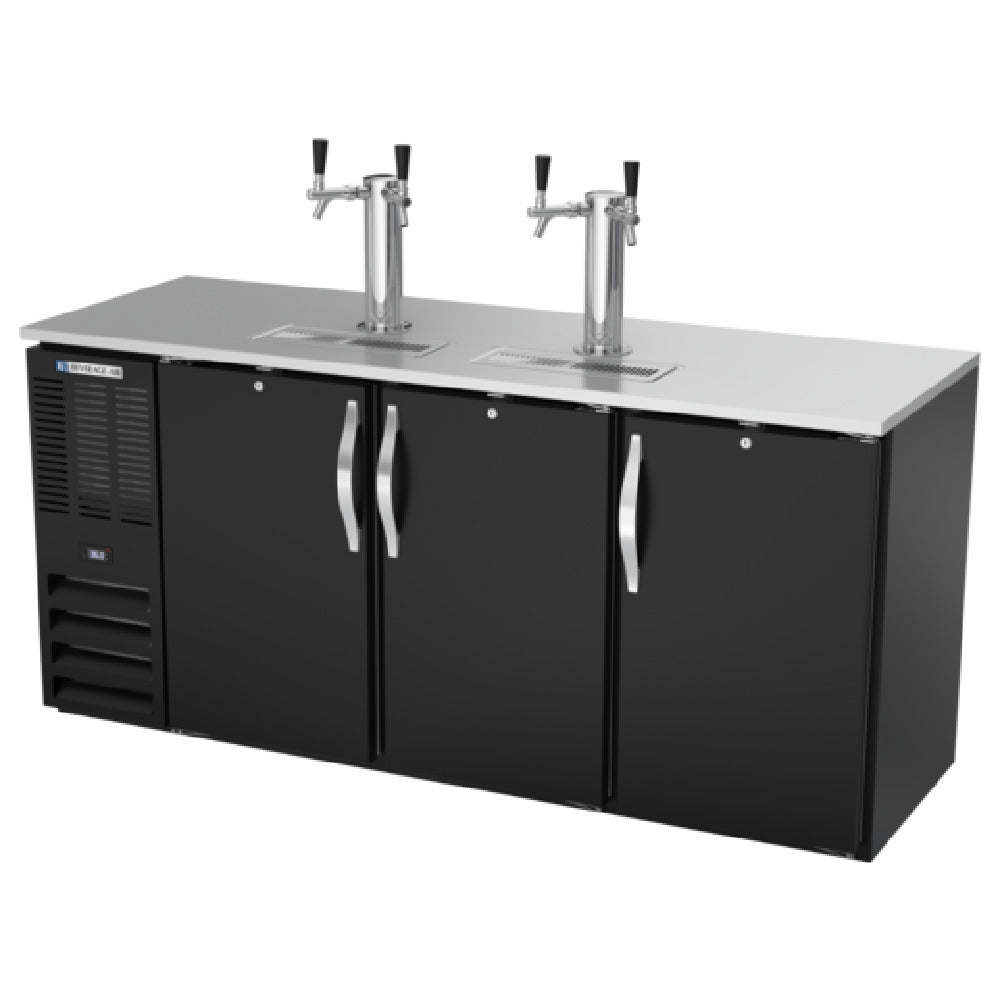 Beverage Air DDN72HC-B - Draft Beer Cooler, 72"W X 26-3/8"D X 49-5/16"H, 19.618 Cu. Ft.