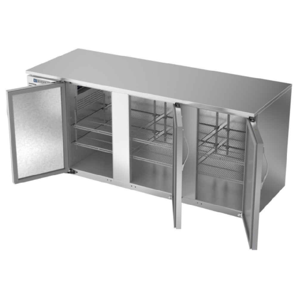 Beverage Air BB78HC-S - Refrigerated Back Bar Storage Cabinet, Three-section, 78"W X 30-3/8"D X 34"H