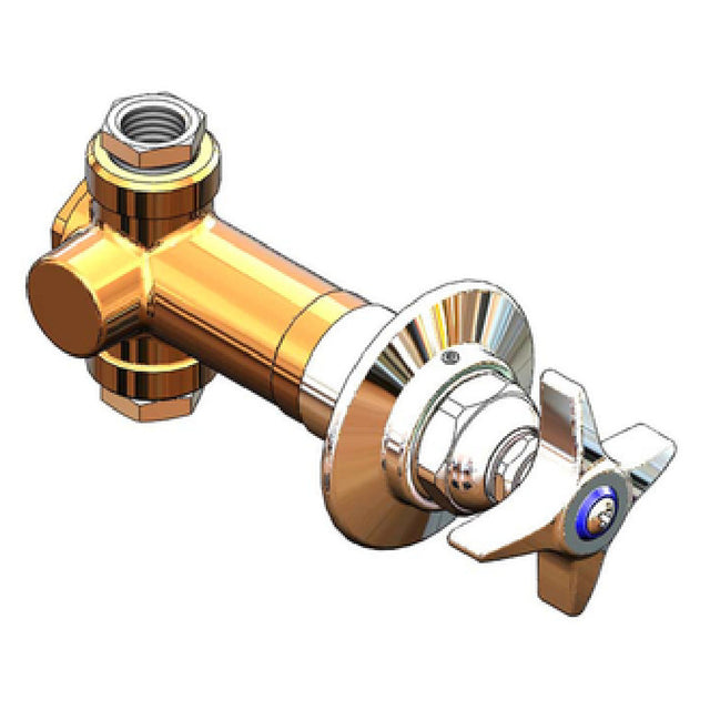 T&S Brass 0RK2 Shut-Off Control Valve 6" Long Adjustable Wall Flange