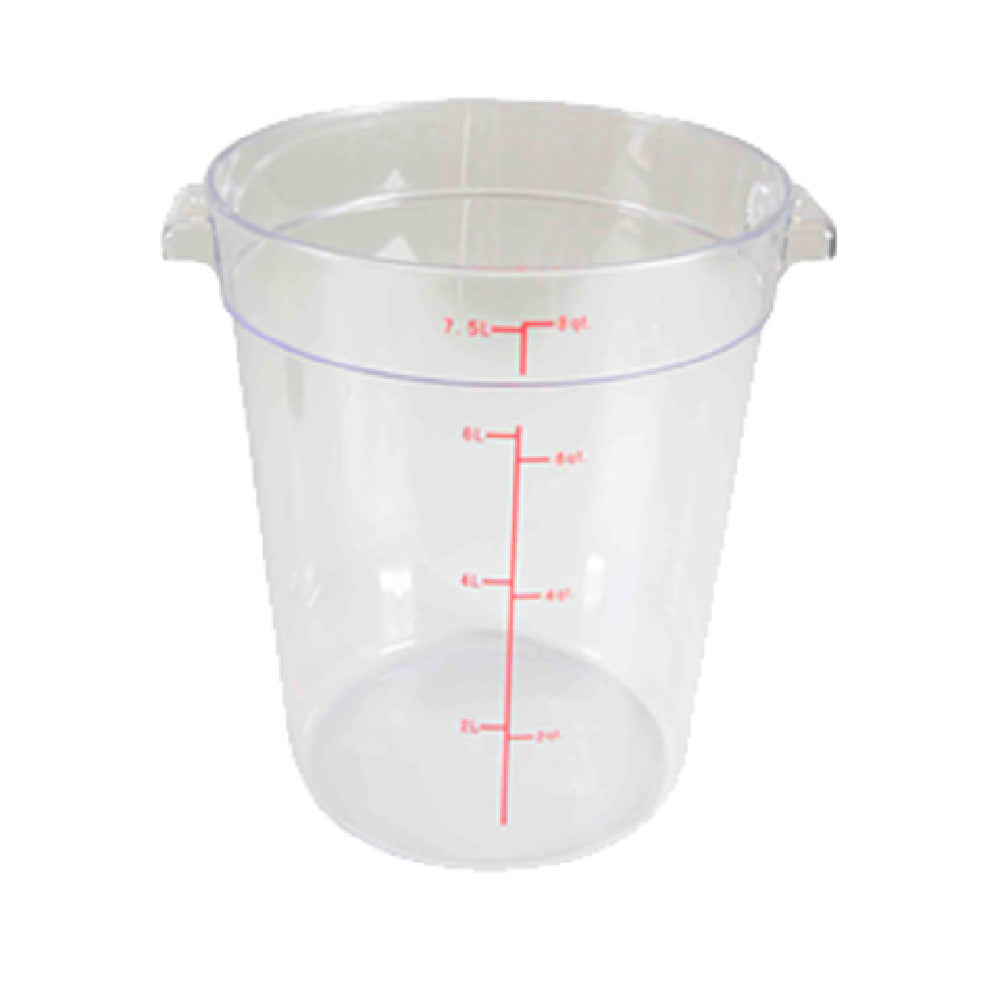 Thunder Group PLRFT308PC Food Storage Container 8 Quart Round
