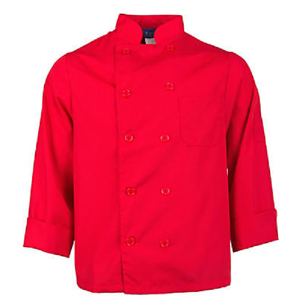 KNG 2577REDL Kng Lg Lw Chef Coat Red Long Sleeve