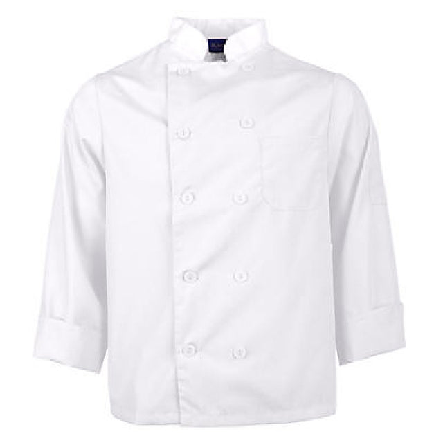 KNG 2577WHTM Kng M Lw Chef Coat White Long Sleeve