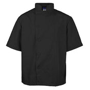 KNG 2578BLK2XL Kng 2xl Lw Chef Coat Black Short Sleeve
