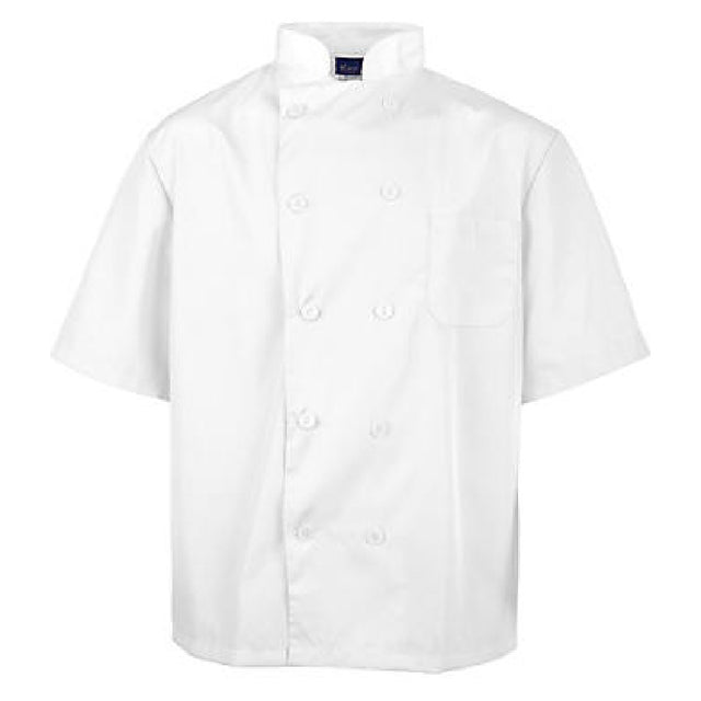 KNG 2578WHT2XL Kng 2xl Lw Chef Coat White Short Sleeve
