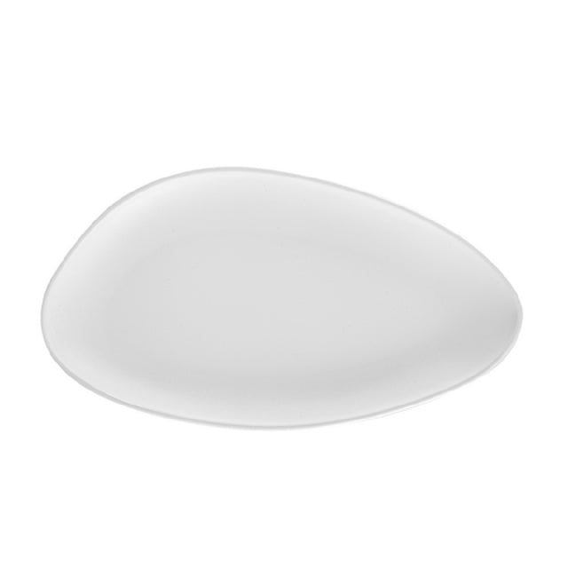 CAC China XSTN-351-W Shelton Platter 15-3/8"W X 8-1/2"D X 1-1/4"H Triangular