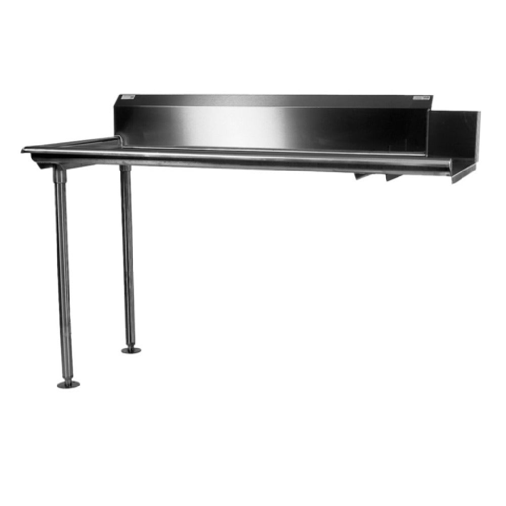 Winholt CDT-14-S-96R Straight Clean Dish Table Right To Left Stainless Steel Legs And Clad Bullet Feet