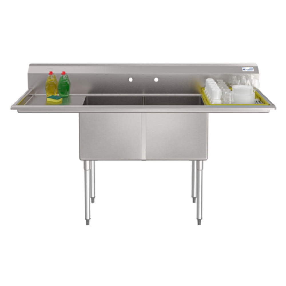 Koolmore KM-SB181814-18B3 Commercial Sink (2) Compartment 72"W