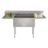 Koolmore KM-SB181814-18B3 Commercial Sink (2) Compartment 72"W