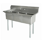 Omcan 43758 (43758) Pot Sink Three Compartment 10" Wide X 14" Front-to-back X 10" Deep Compartments