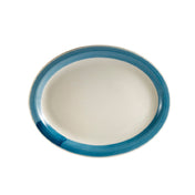 CAC China R-13NR-BLU Rainbow Platter 11-1/2"L X 9"W X 1-1/4"H Oval