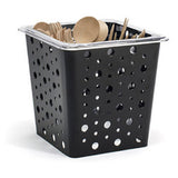 FOH BHO078BKI21 1/6 Size Dots Flatware Divider Set Matte Black Includes One BHO072BKI21 1/6 Size Dots Housing/Pan Set Deep Matte Black