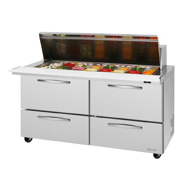 Turbo Air PST-60-24-D4-N PRO Series Mega Top Sandwich/Salad Prep Table Two-section