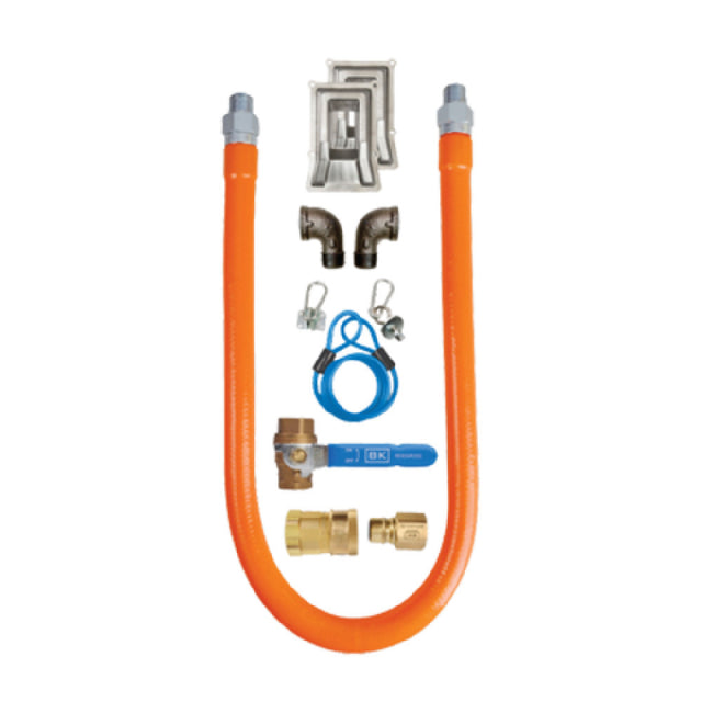 BK Resources BKG-GHC-5048-SP3 Set-Pro™ Connection Kit #3 Includes 48" X 1/2" I.D. Stainless Steel Hose With Radial Wrap & Protective Translucent Coating