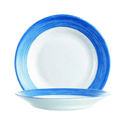 Cardinal X0620 - Arcoroc, Brushed Blue Jean Rim Soup Plate 23.0 Oz (D:9.0''), ['Opal']