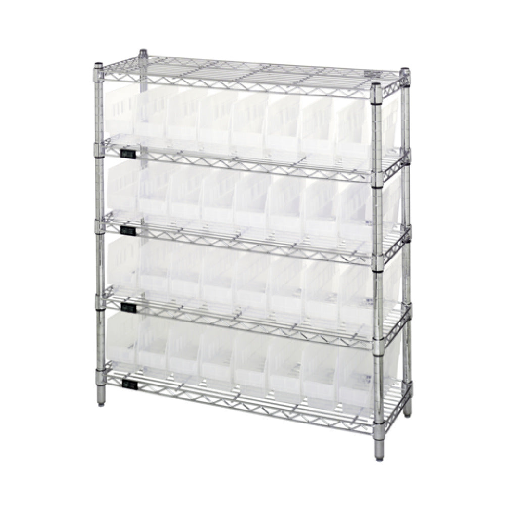 Quantum WR5-39-1236-201CL Bin Wire Shelving Center 12"D X 36"W X 39"H 800 Lbs. Capacity Per Shelf