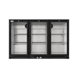 Koolmore BC-3DSW-BK - Back Bar Refrigerator, Three-section, 53"W X 20"D X 35"H