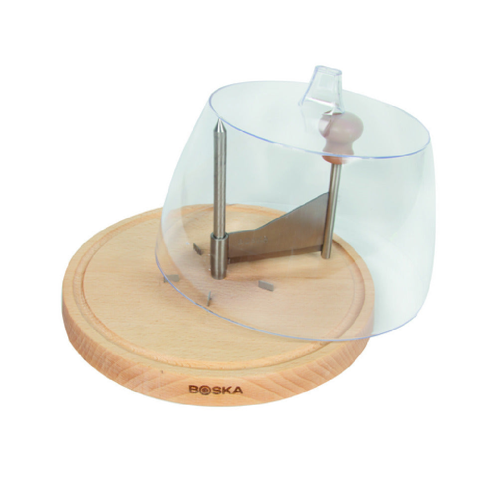 BOSKA Professional Cheese Equipment 850511 Boska Cheese Curler Amigo With Dome 9.6''W X 9.13''D X 8.26''H Beechwood Board