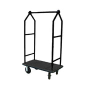 Central Specialties 2695BK-010-BLK Uptown Upscale Bellman Cart 44"W X 24"D X 72"H 1-1/2" Tubular Black Stainless Steel Frame