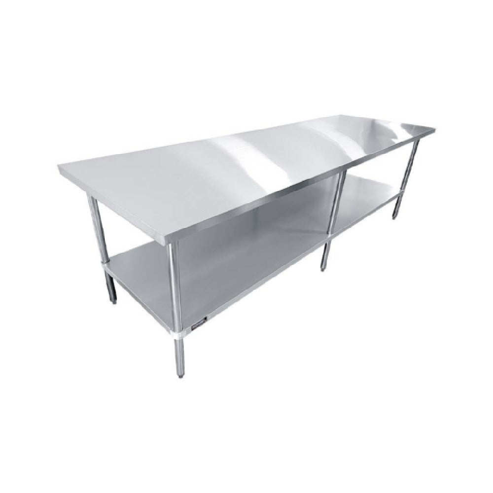 Sapphire Manufacturing SMTE-14108G Worktable 108"W X 14"D X 35"H 18/430 Stainless Steel Flat Top